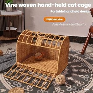 Vine woven hand-held cat cage