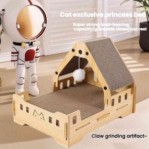 Wooden Cat Scratcher Princess Bed (Toy Sofa Style)