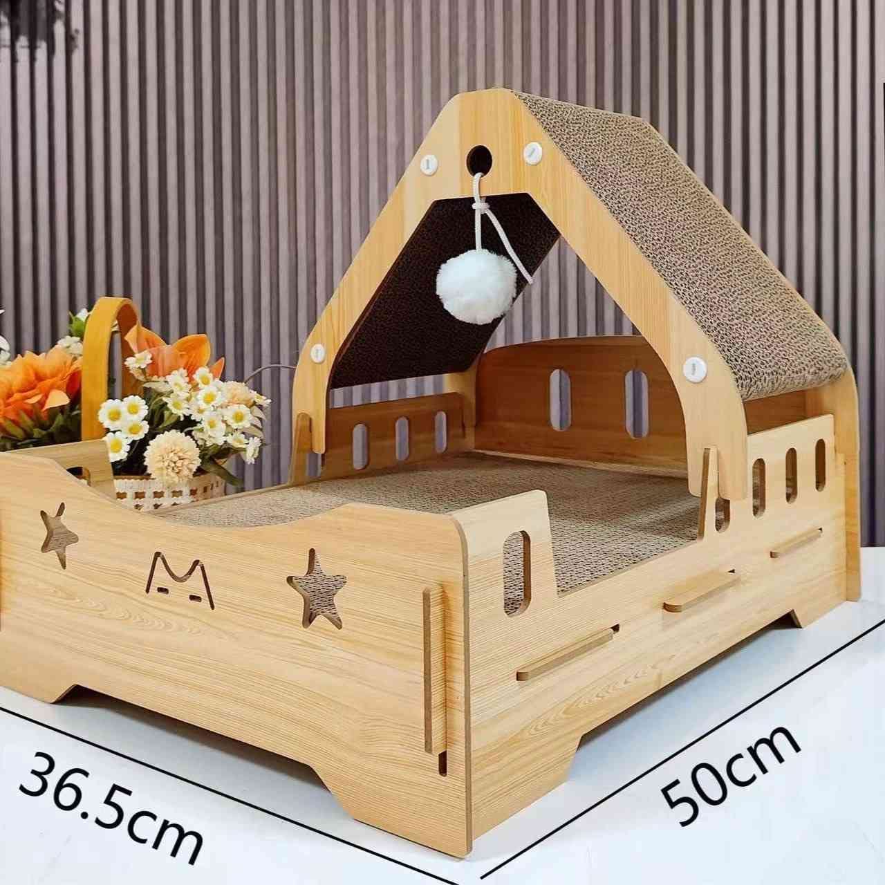 Wooden Cat Scratcher Princess Bed (Toy Sofa Style)