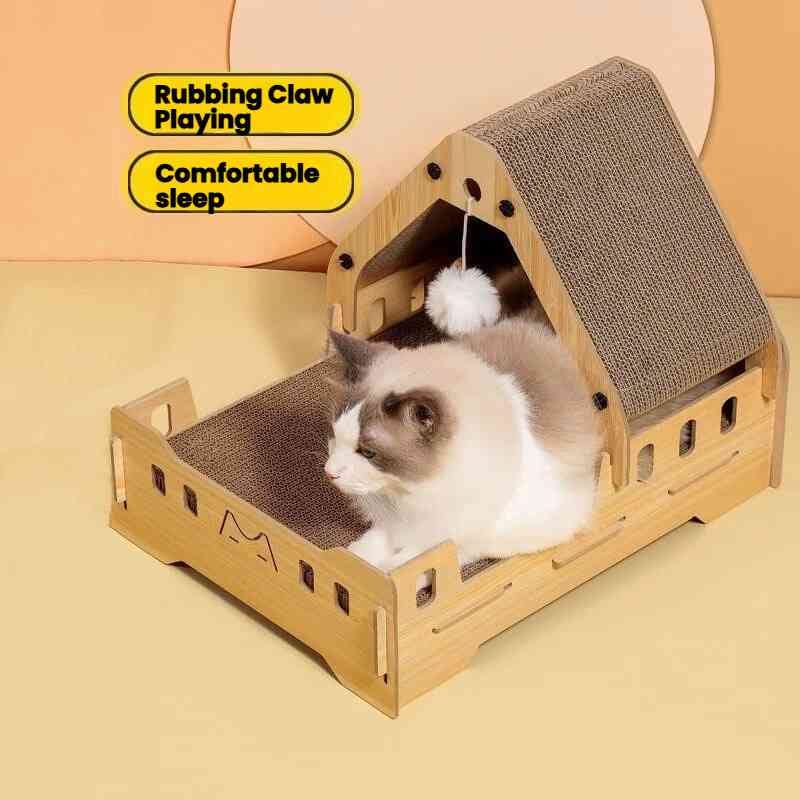 Wooden Cat Scratcher Princess Bed (Toy Sofa Style)
