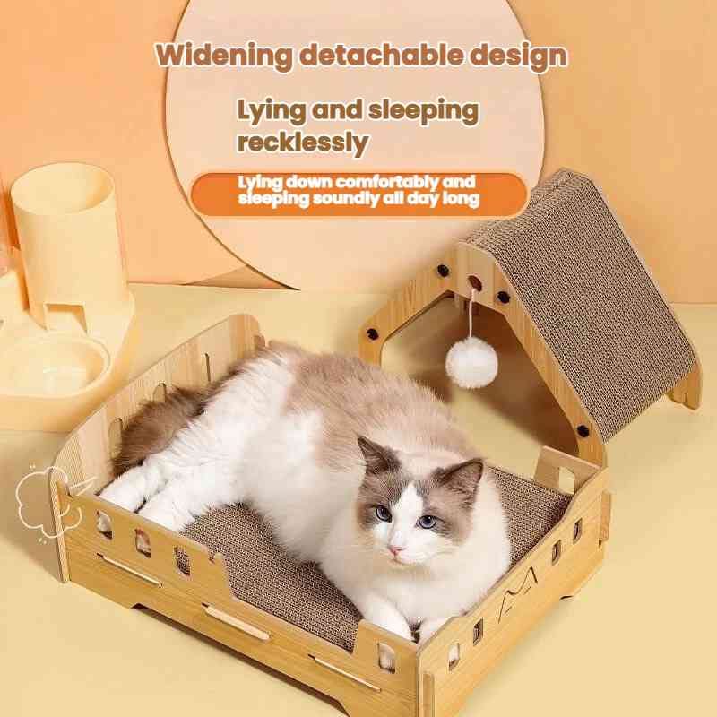 Wooden Cat Scratcher Princess Bed (Toy Sofa Style)