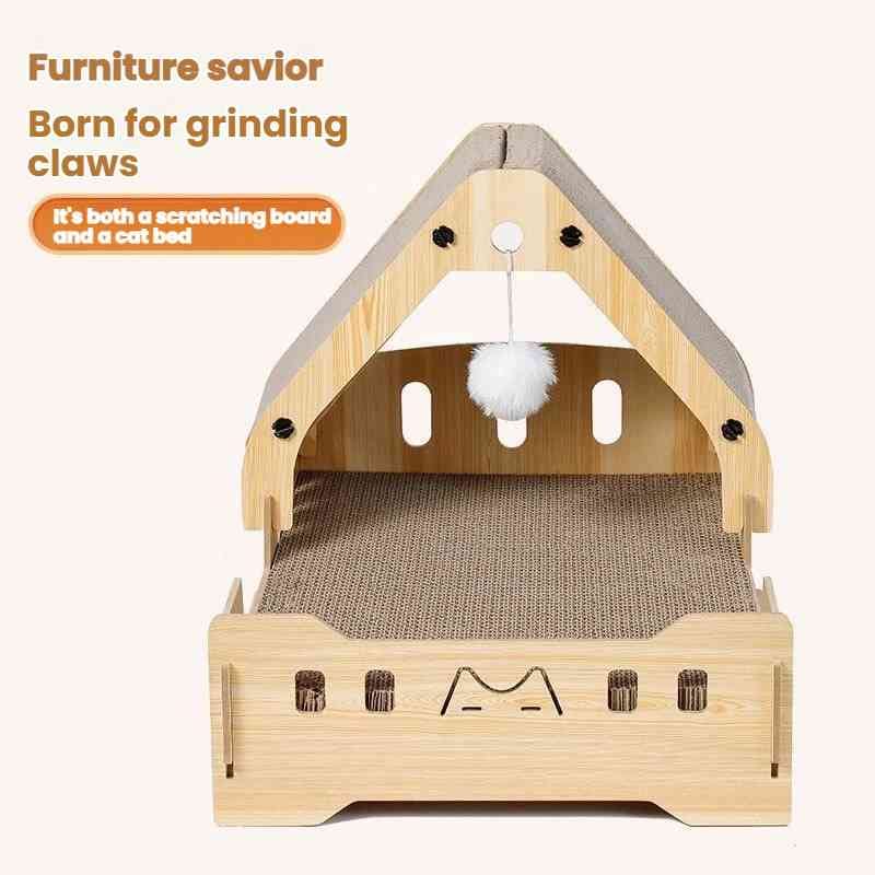Wooden Cat Scratcher Princess Bed (Toy Sofa Style)