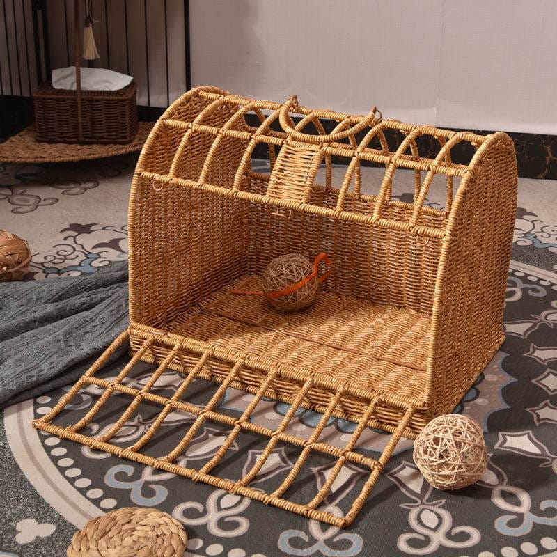 Vine woven hand-held cat cage